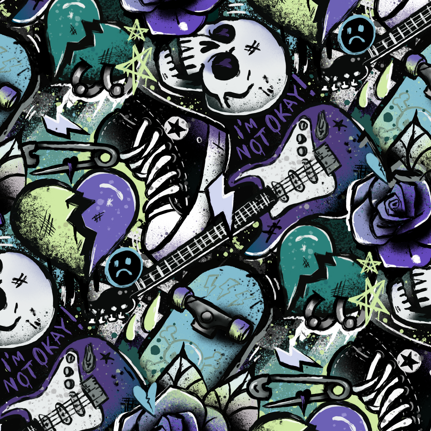 Emo Grafitti - Purple / Green