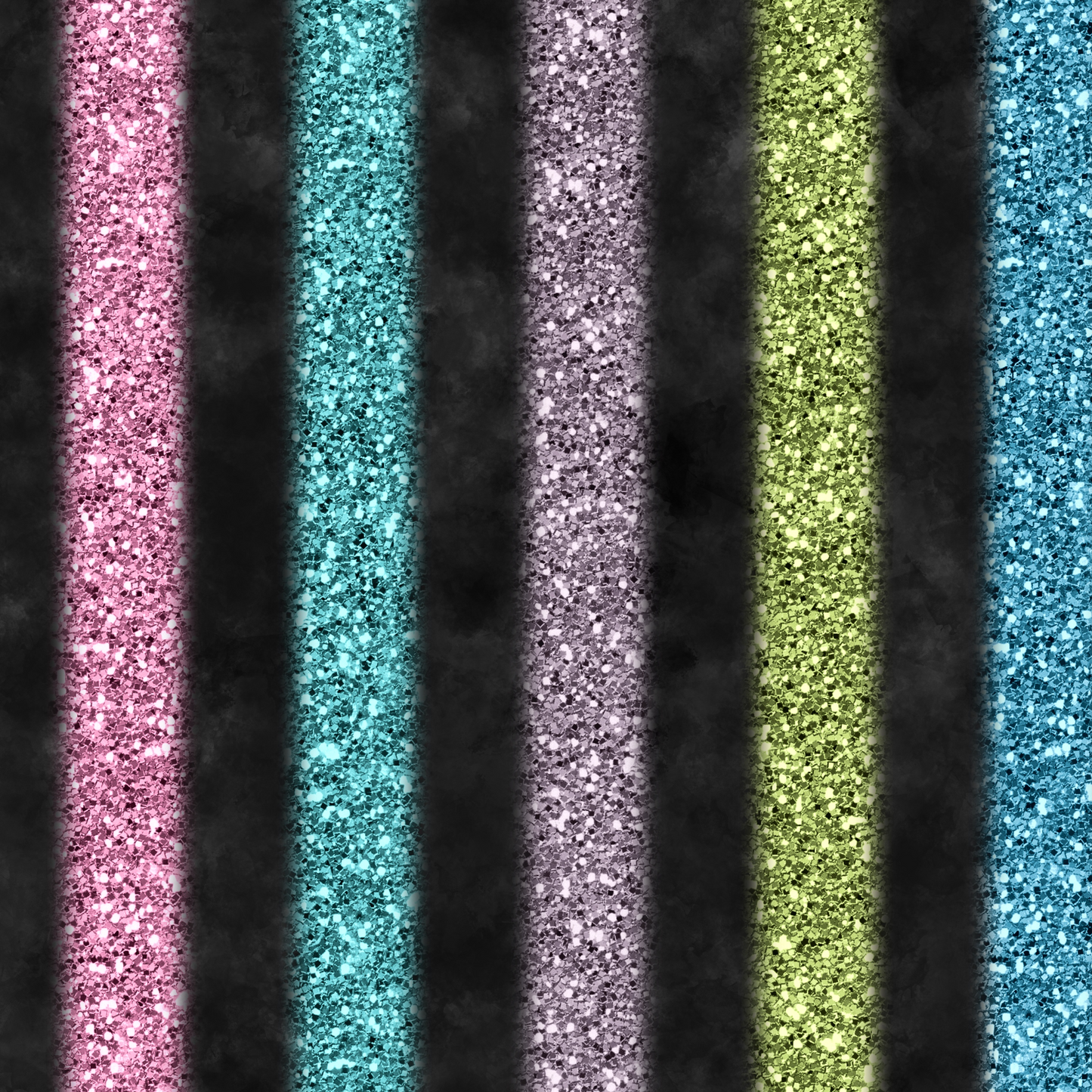 Stripes of different glittery textures and colors on a black background