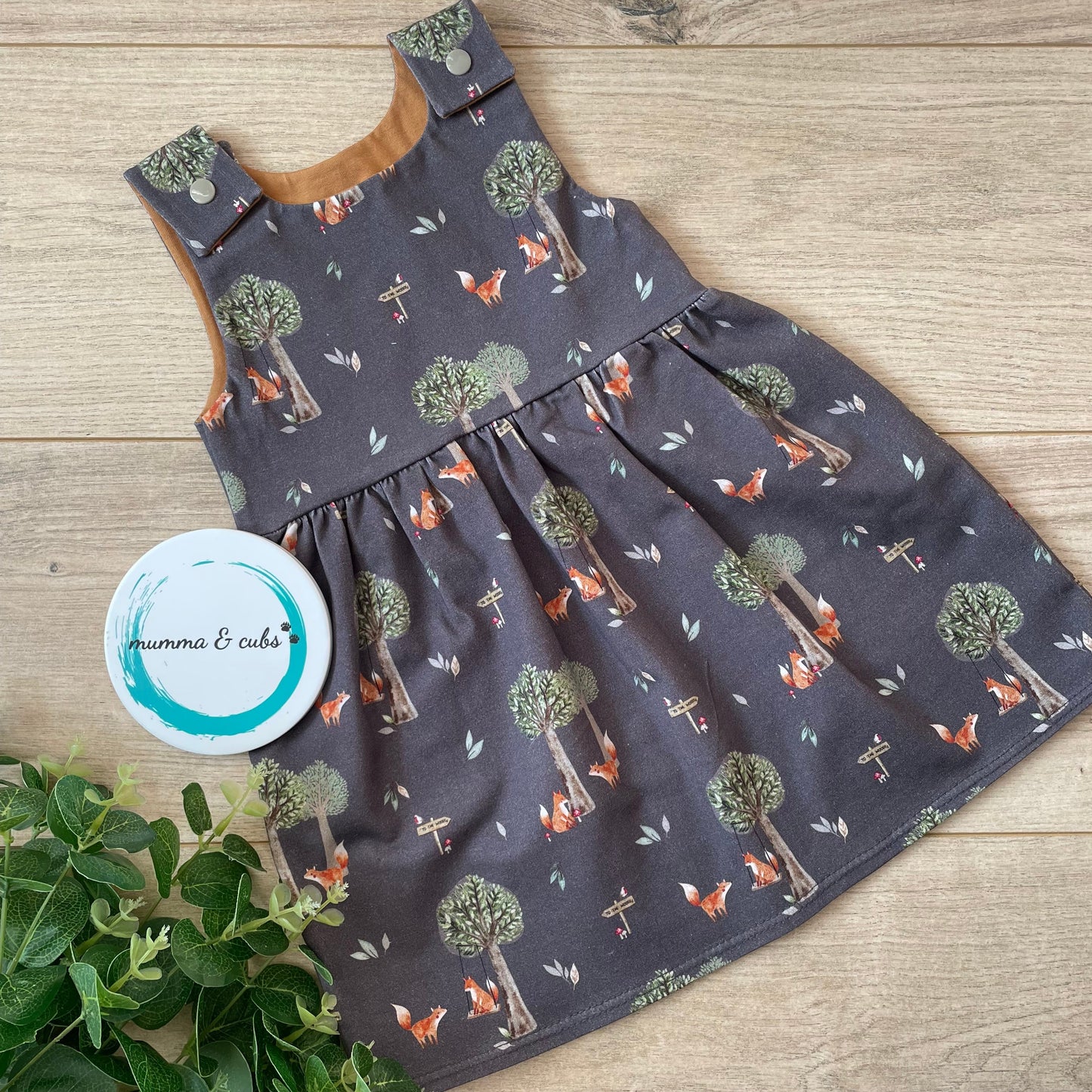 Dungaree Dress - Fox Swing - 12-18m