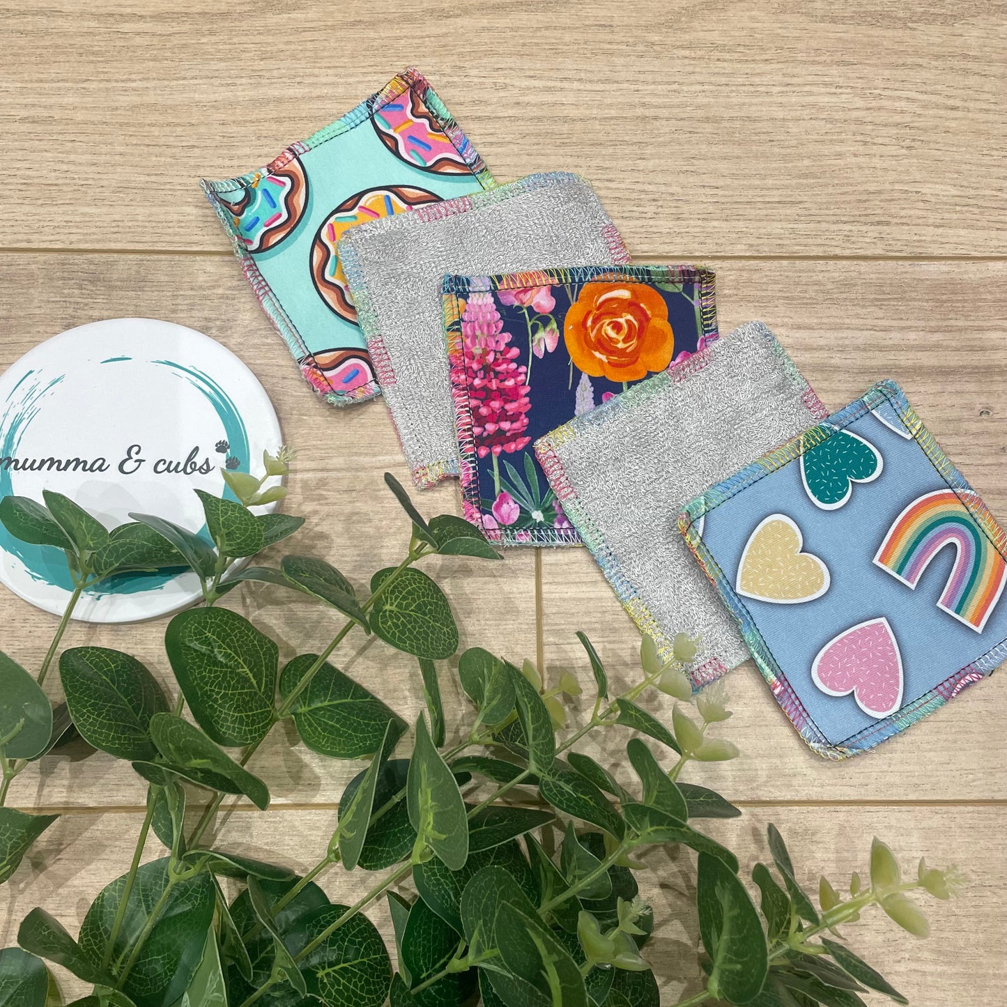 Small sustainable wipes - Set of 5 - Random print designs