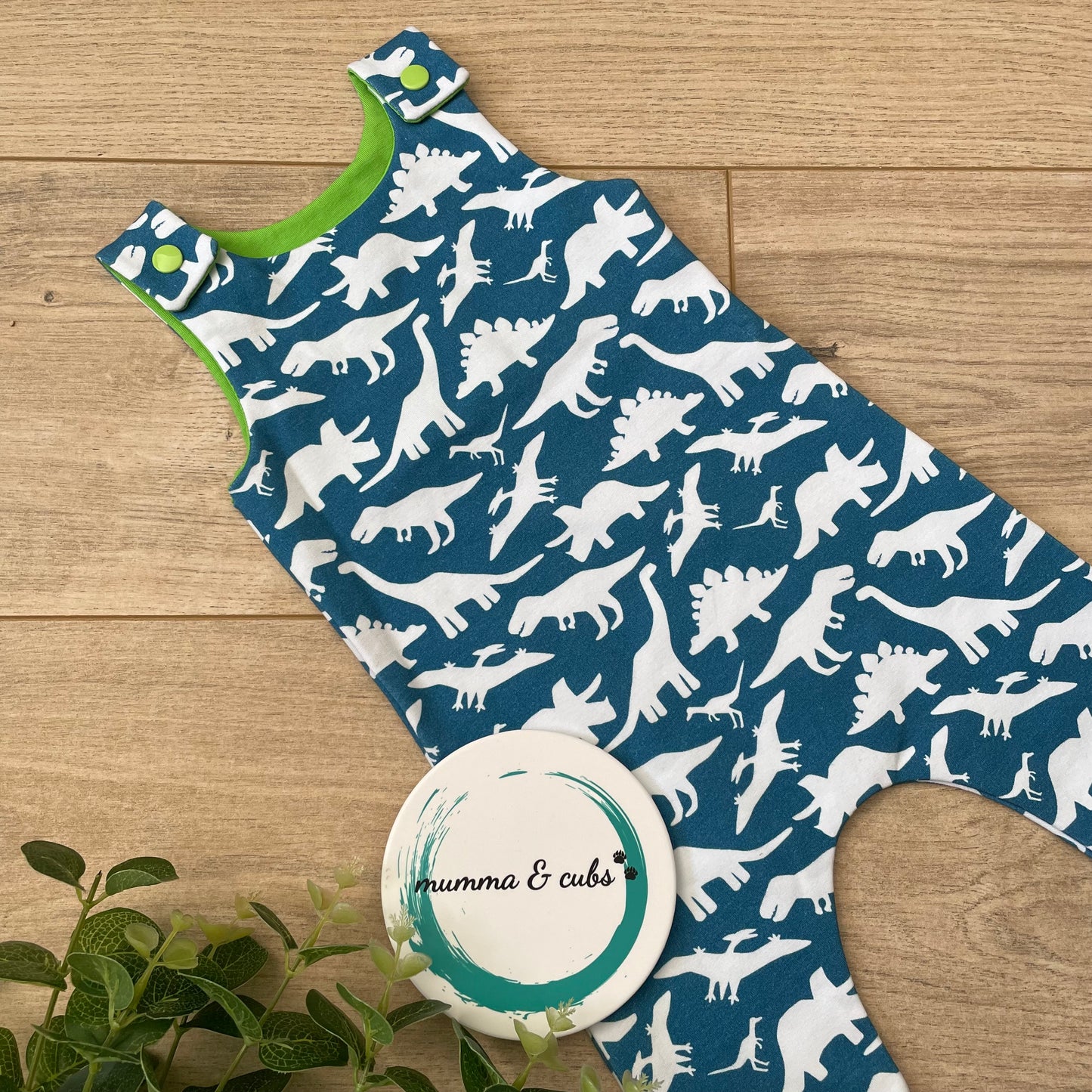 Dungaree - Blue Dinosaur - 0-3m