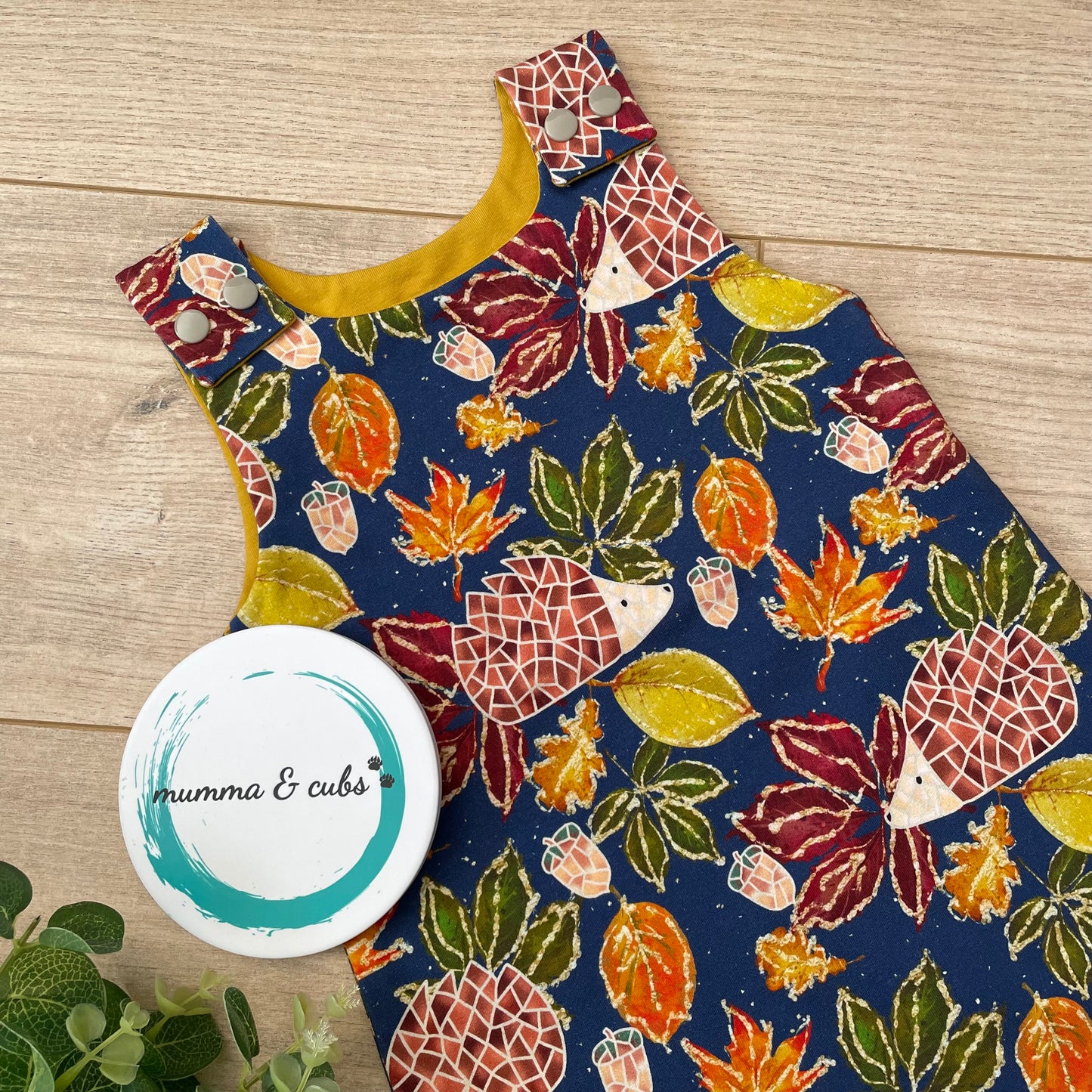 Dungaree Dress - Hedgley Hedgehog Navy - 18-24m