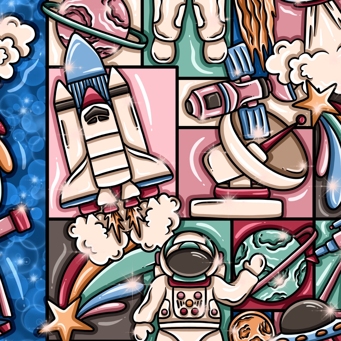 Space Patchwork Pink
