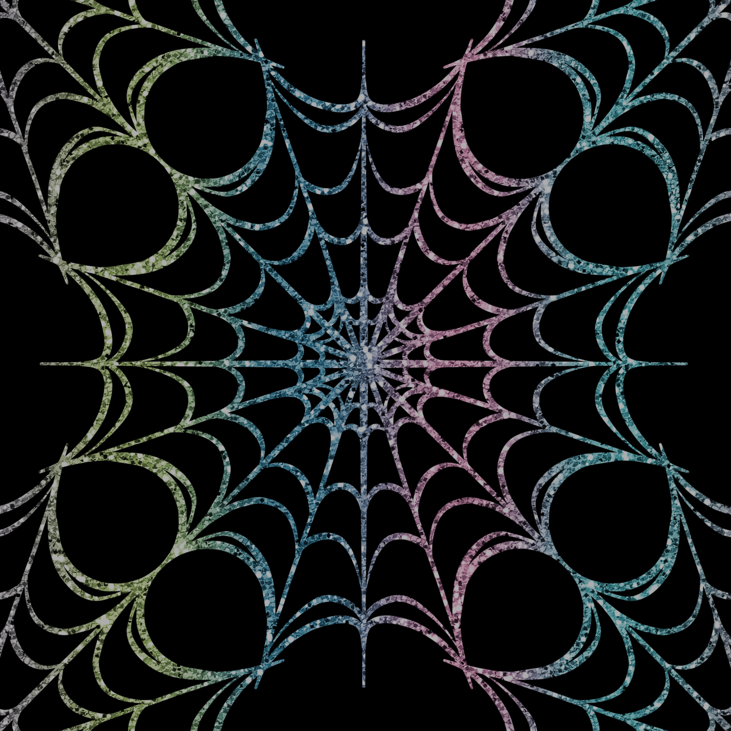 Rainbow glitter webs