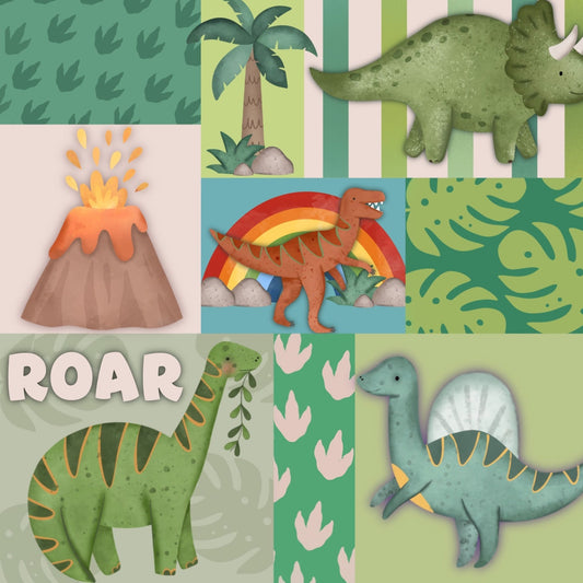 Dino patchwork - green