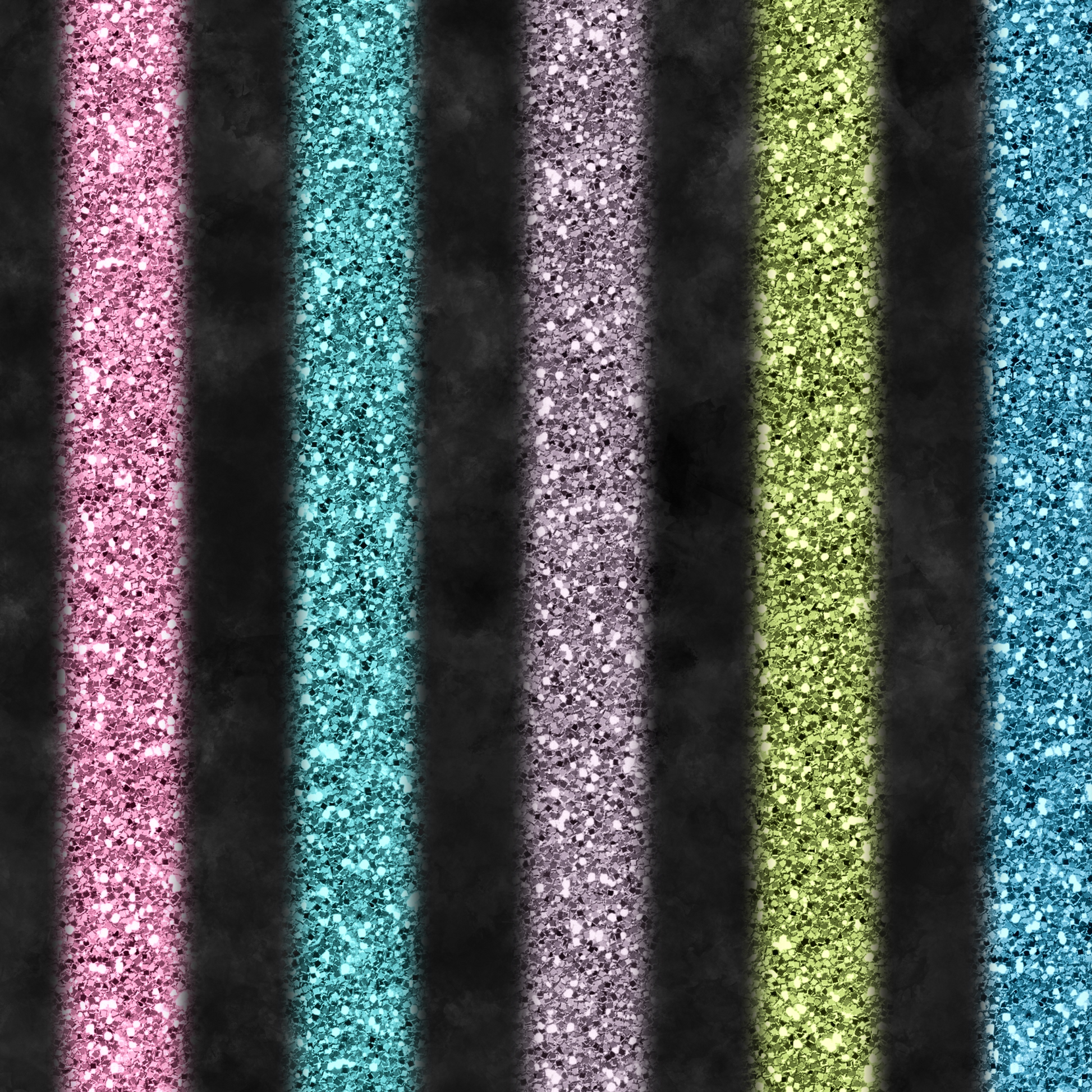 Stripes of different glittery textures and colors on a black background