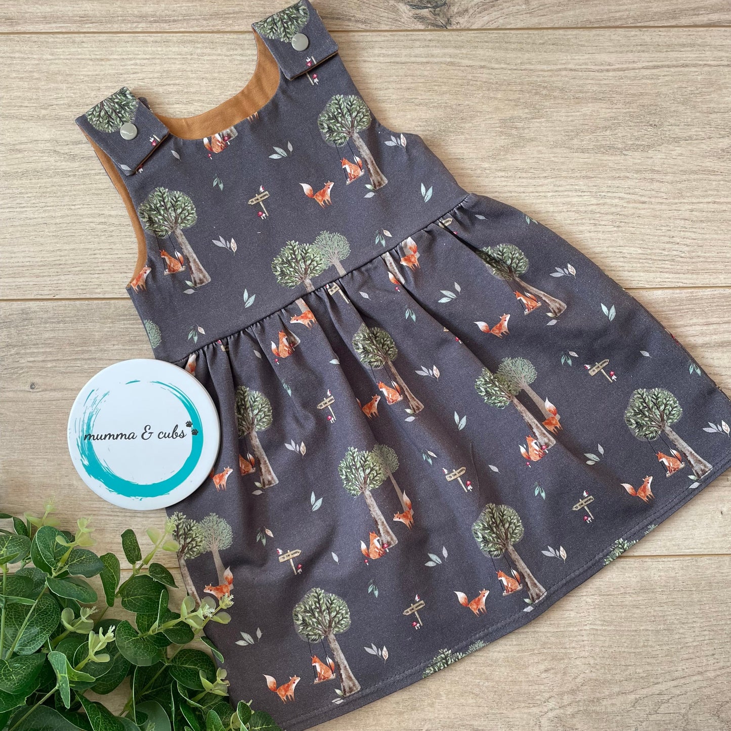 Dungaree Dress - Fox Swing - 12-18m