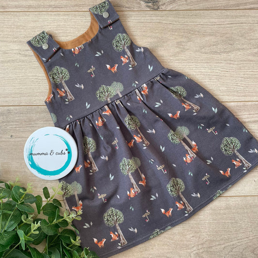 Dungaree Dress - Fox Swing - 12-18m