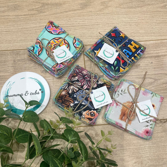 Small sustainable wipes - Set of 5 - Random print designs