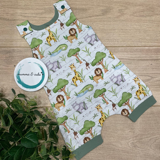 Short Dungaree - Sweet Safari - 6-12m
