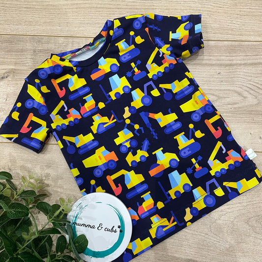 Short Sleeve T-shirt - Diggers  - 18-24m