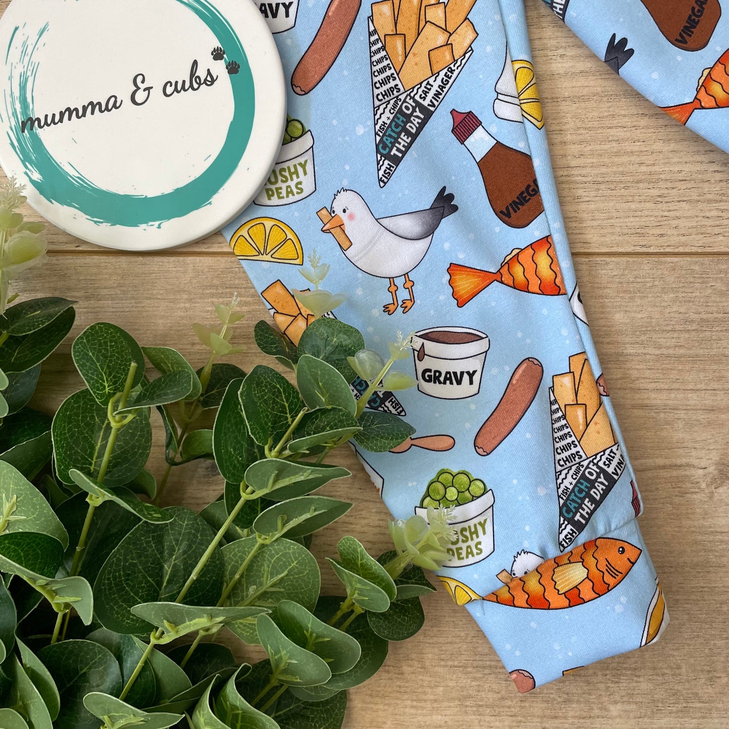 Handmade Baby Leggings - Fish and Chips Design