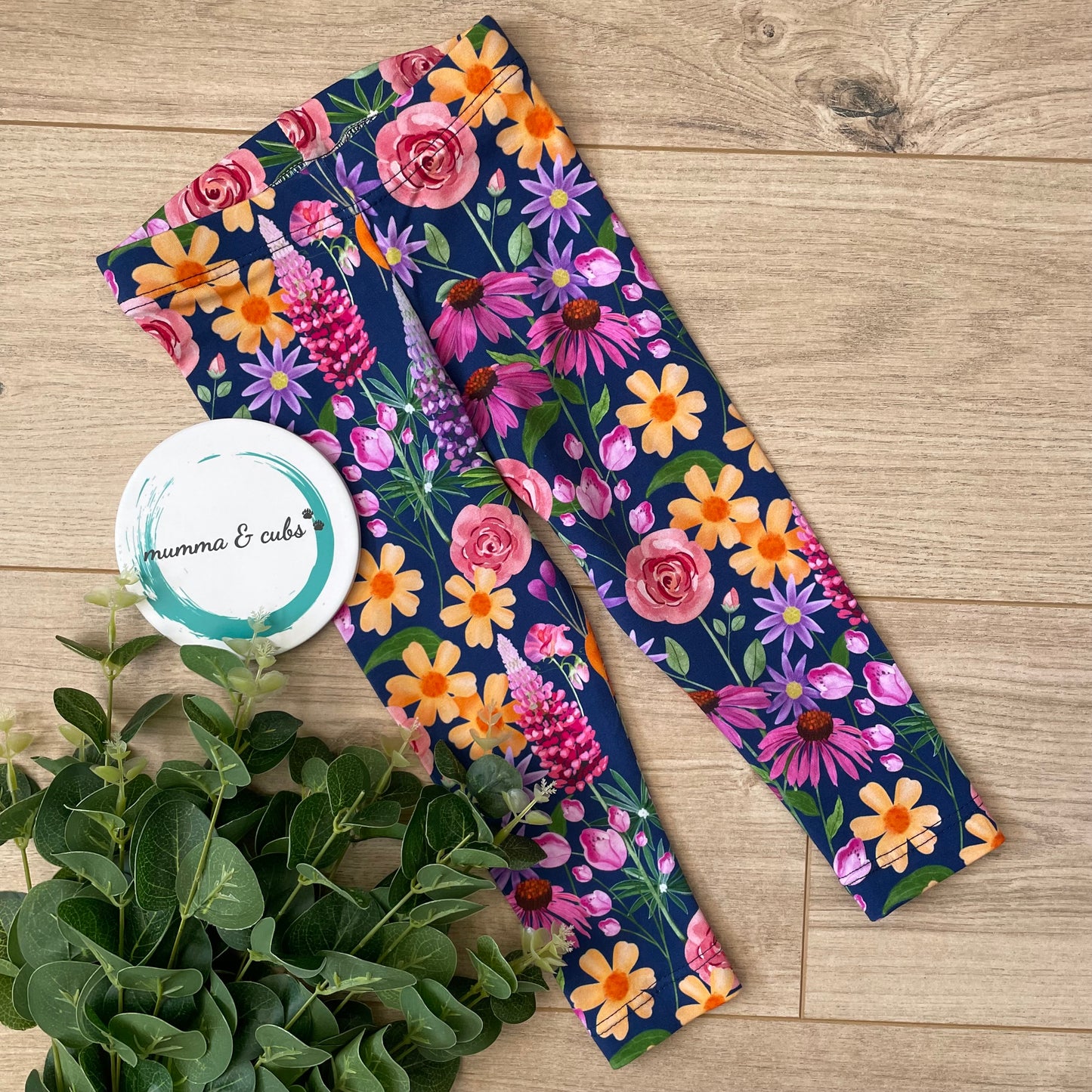 Handmade Baby Leggings - Garden Flower Bed Design - Slim fit design - 12-18 month size