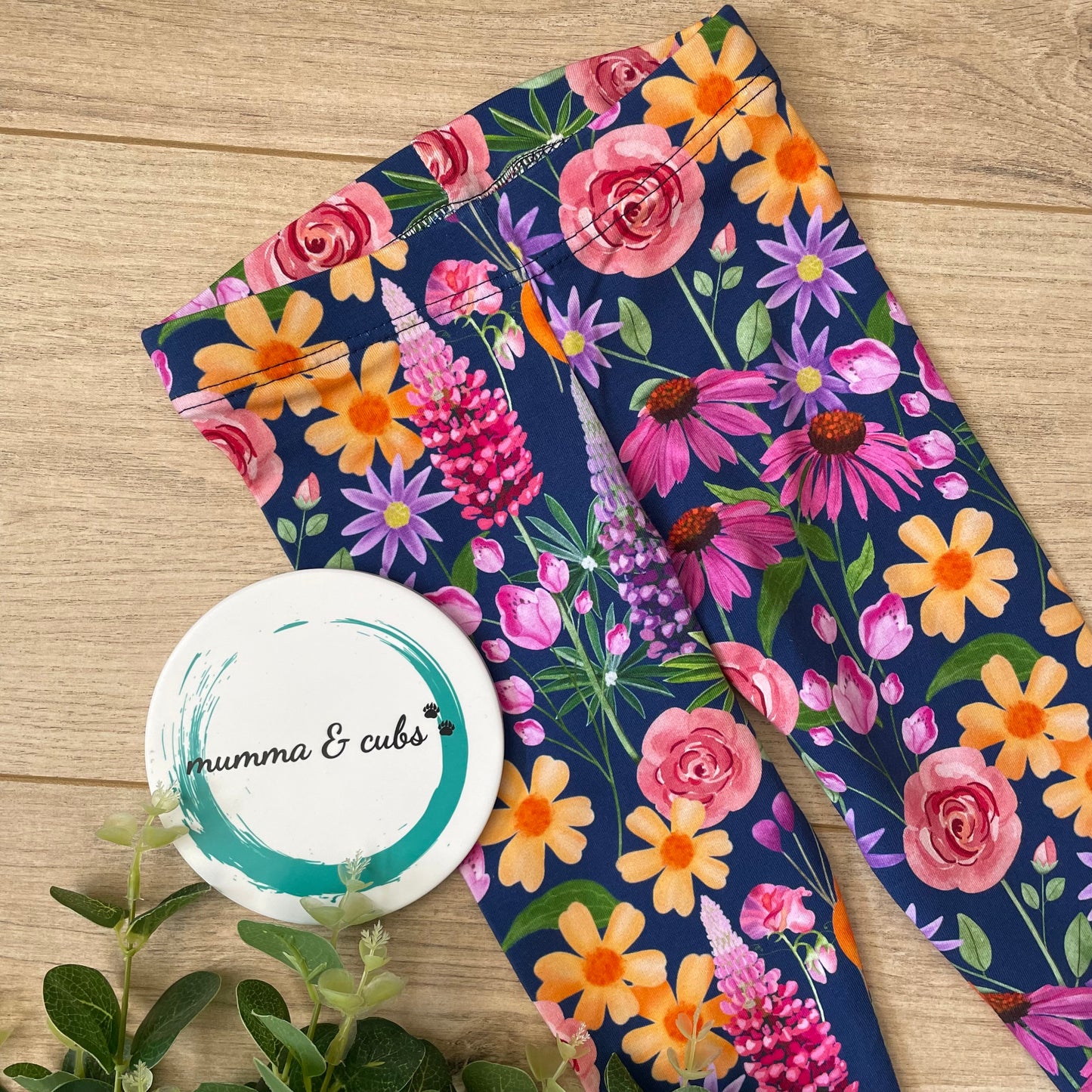 Handmade Baby Leggings - Garden Flower Bed Design - Slim fit design - 12-18 month size