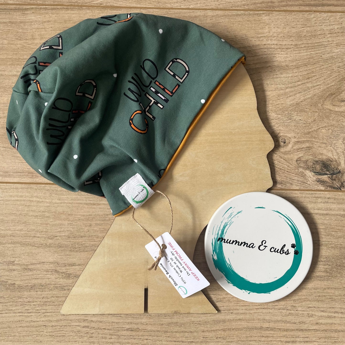Handmade Slouch Beanie Hat Kids – Ready to Ship | Wild Child  | Oeko-Tex Cotton Jersey Children's hat (48-53cm)