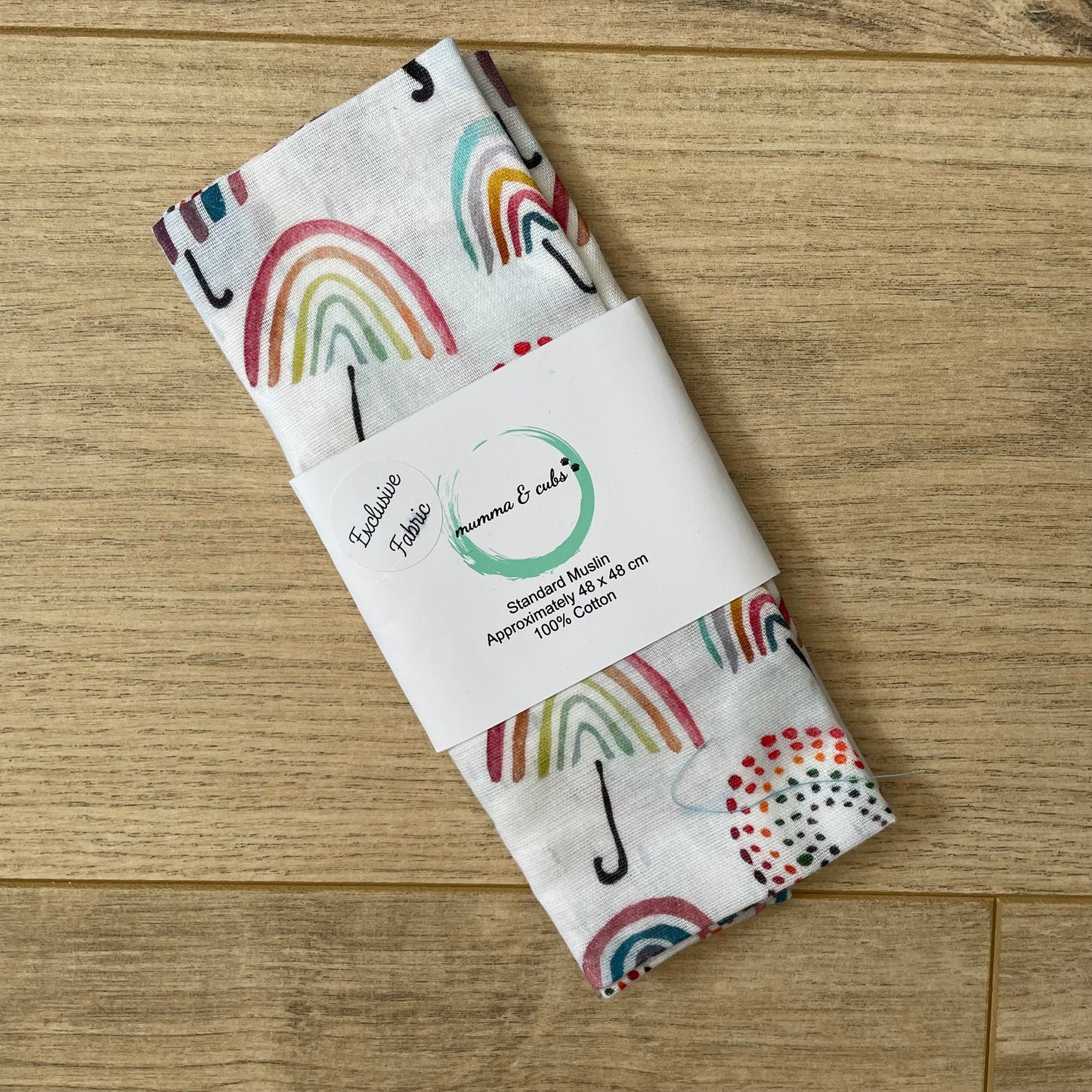 Handmade 100% Soft Cotton Baby Muslin – Ready to Ship | Umbrella Rainbows  | Oeko-Tex Cotton Muslin (Copy) (Copy)