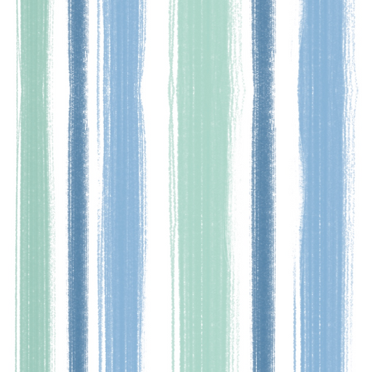 Seafoam green and blue tones in a paintbrush style stripe