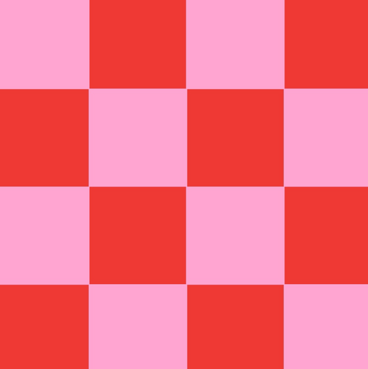 Checkered pattern with alternating red and pink squares