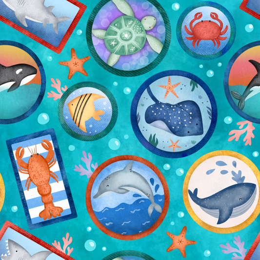 Sealife Badges - Turquoise
