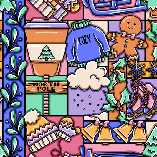 Winter Patchwork - Purple
