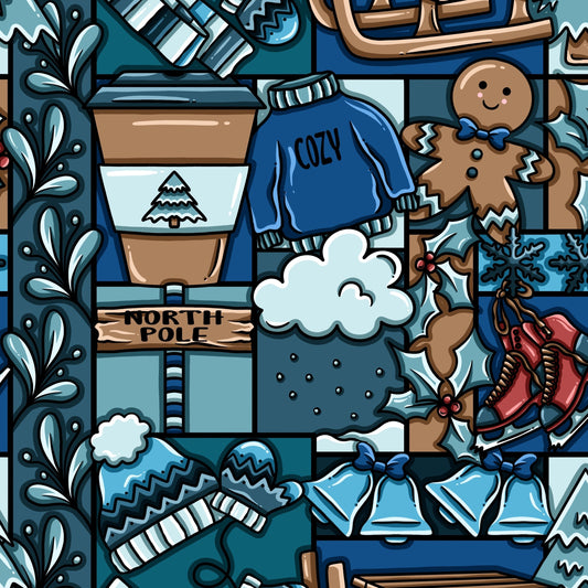 Winter Patchwork - Blue